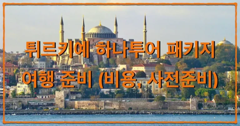 튀르키예 하나투어 패키지 여행 준비 (2024년 비용, 사전 준비 사항)